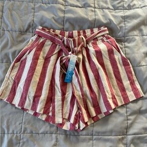 ⚫️🔴BLACK FRIDAY DEAL🔴⚫️ Anthropologie Red and Cream Striped shorts